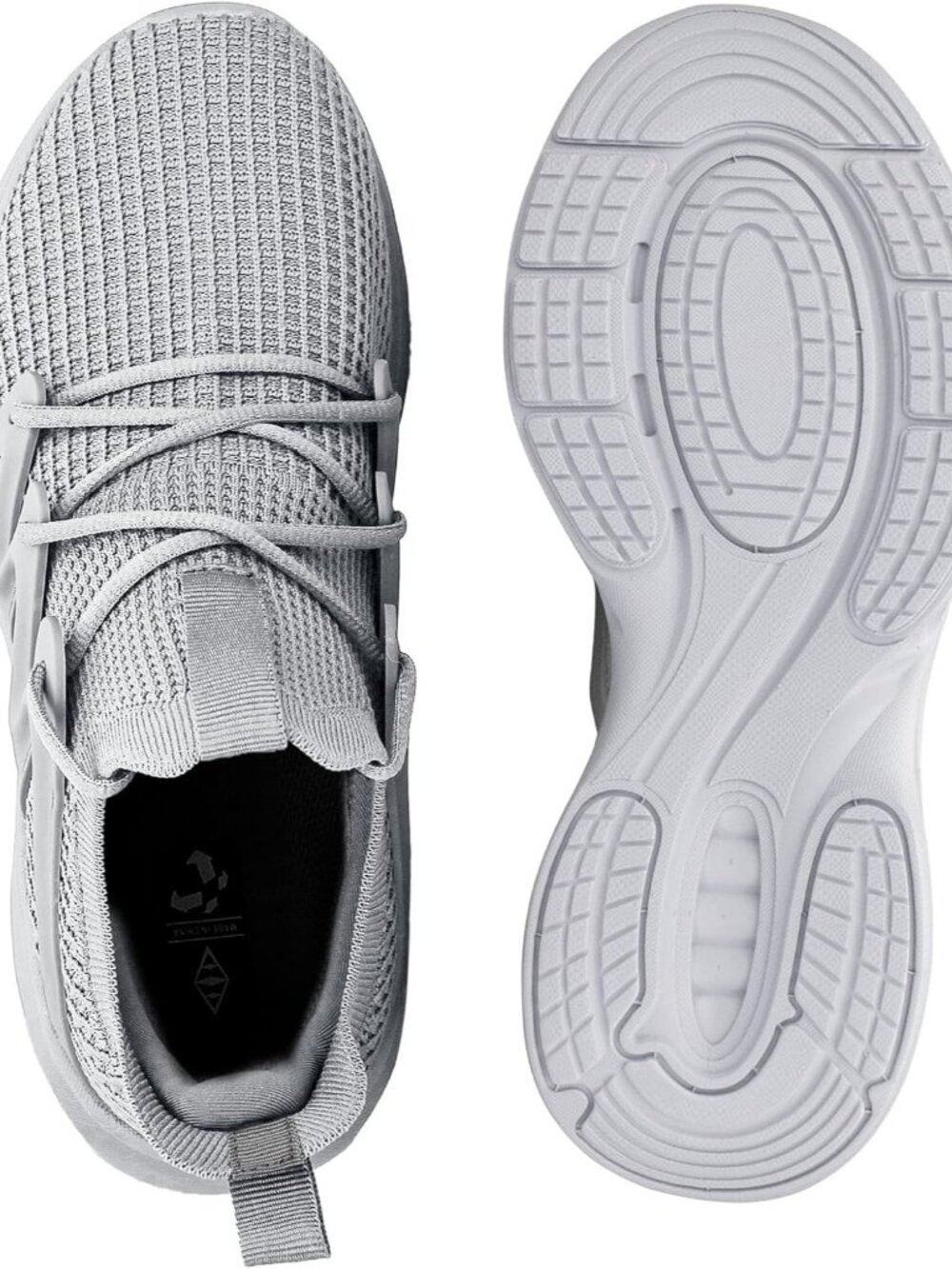 Men's Light Grey Breathable Non Slip Running Athletic Gym Tennis Sneaker Shoes - Picture 2 of 6